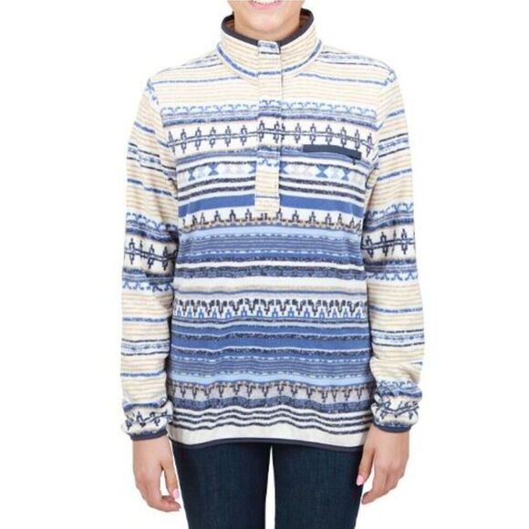 Columbia Women's Mountain Side Aztec Striped Fleece Sweater Size Medium - Picture 1 of 9